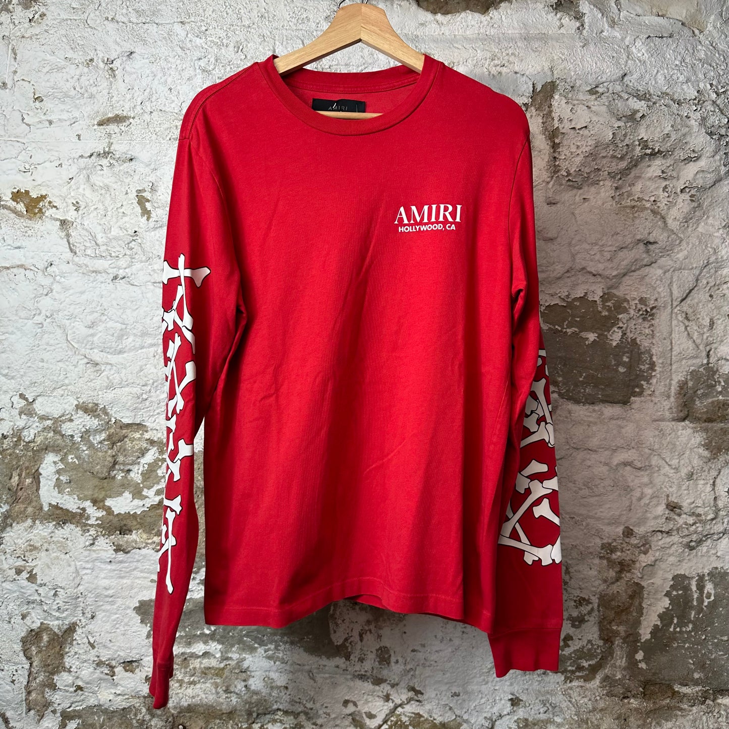 Amiri White Bones L/s Red Sz S