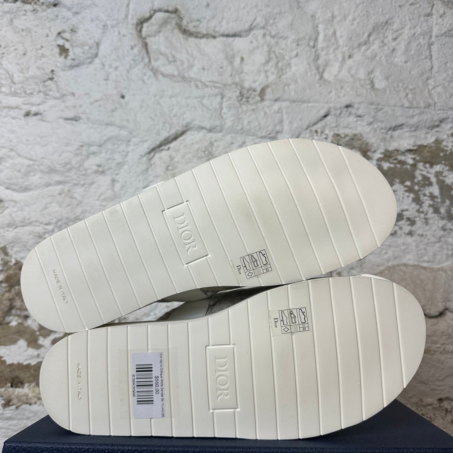 Dior Alpha Oblique White Sandal Sz 13 (46) DS