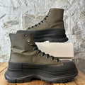Alexander Mcqueen High Olive Black Tread Boot Sz 9 (42)