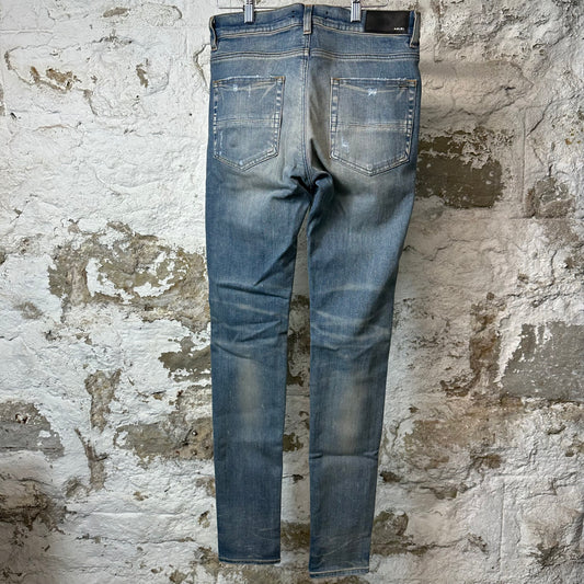 Amiri MX1 Pink Tie Dye Thrasher Blue Denim Jeans Sz 31