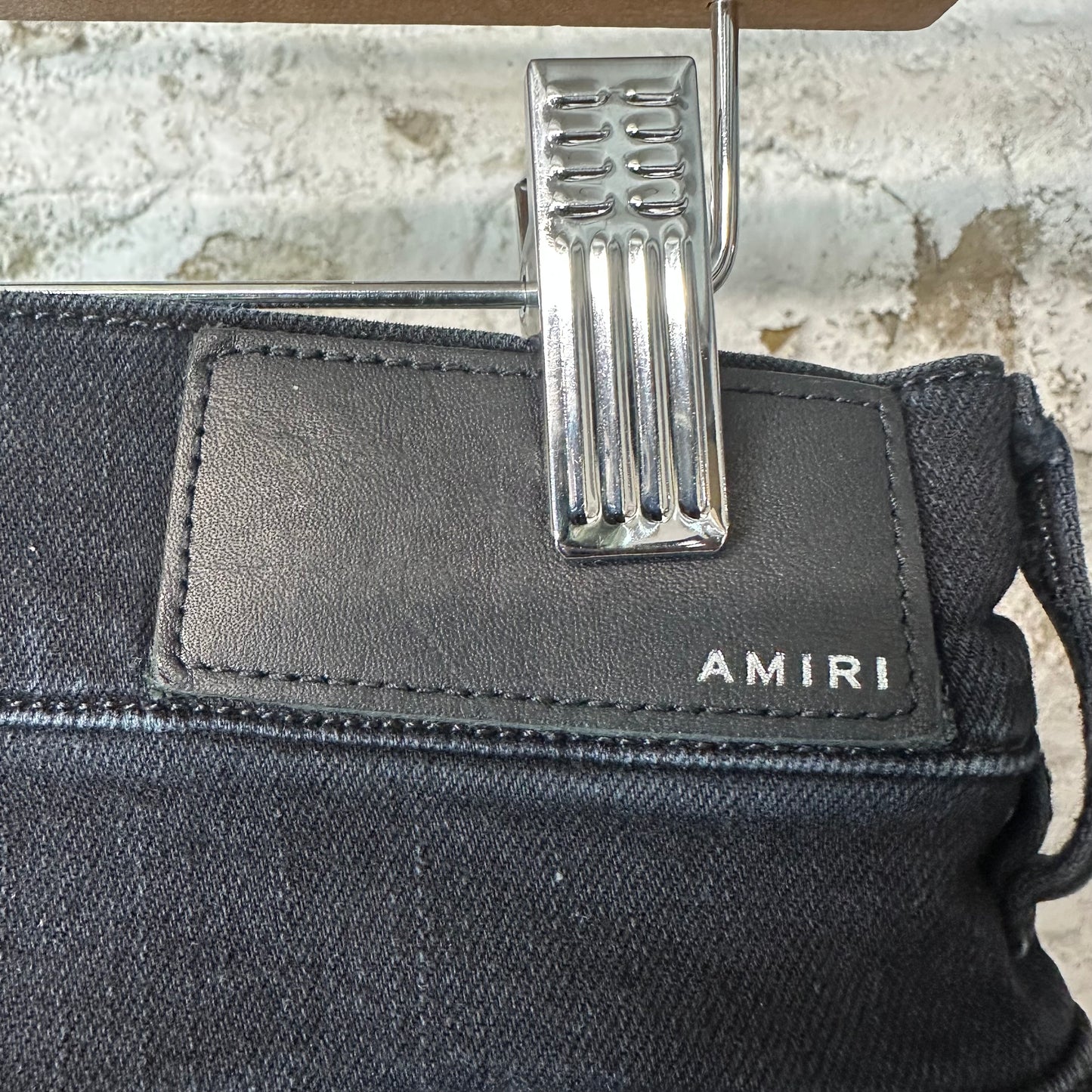 Amiri Hibiscus Flower Print Black Denim Jeans Sz 31