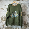 Rhude Nature Wolf Green Crewneck Sz XXL
