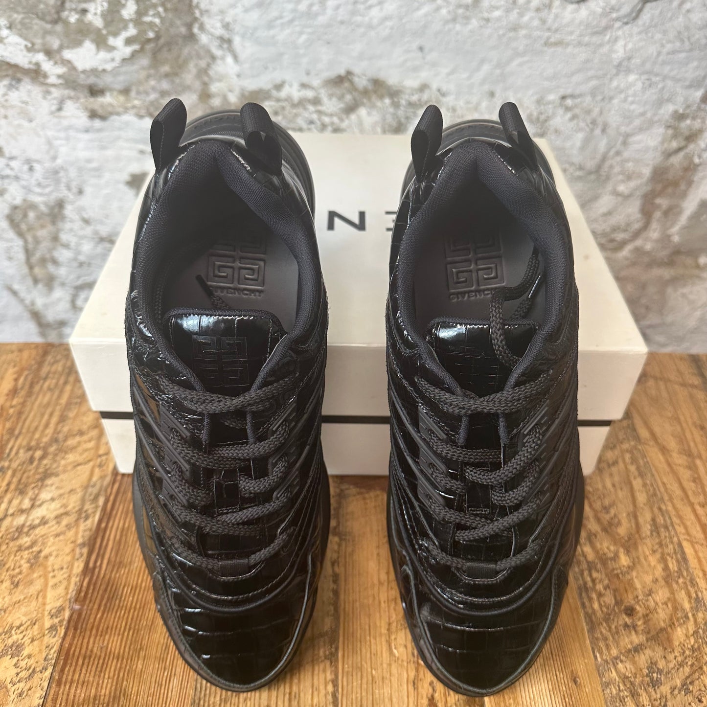 Givenchy Triple Black Croc Embossed Sneaker Sz 12 (45)