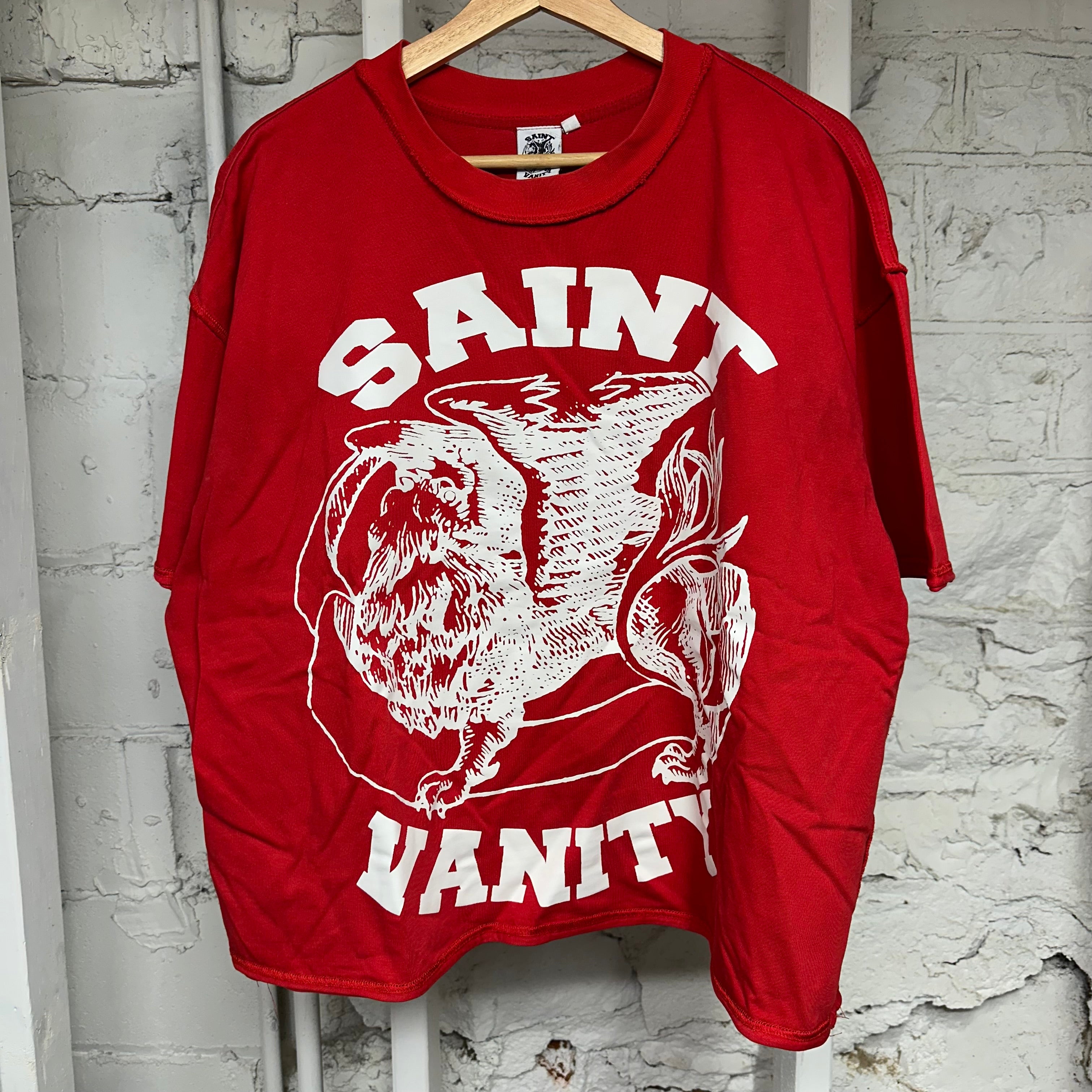 Saint Vanity White Griffin Red T-Shirt Sz L