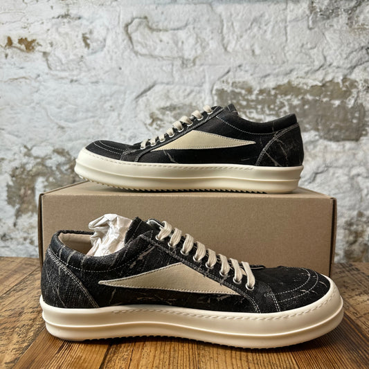 Rick Owens Vintage Black Washed Foil Milk Sneaker DS