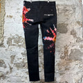 Amiri Tie Dye Splash Black Denim Jeans Sz 38