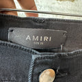 Amiri Varsity Patch Distressed Black Denim Jeans Sz 38