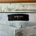 Amiri MX1 Blue Leather Mineral Wash Denim Jeans Sz 34