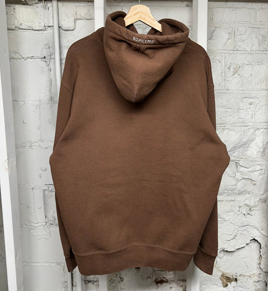 Supreme Orange Horn S Logo Brown Hoodie Sz L