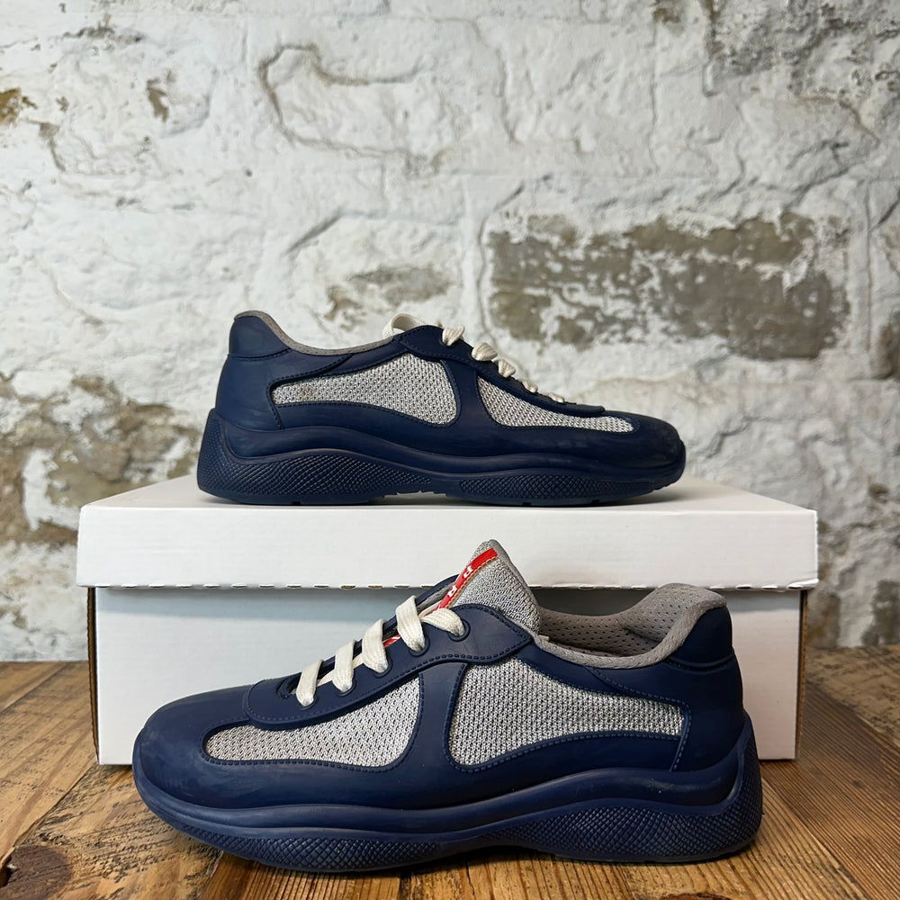 Prada Americas Cup Navy Rubber Sneaker Sz 5 (37)