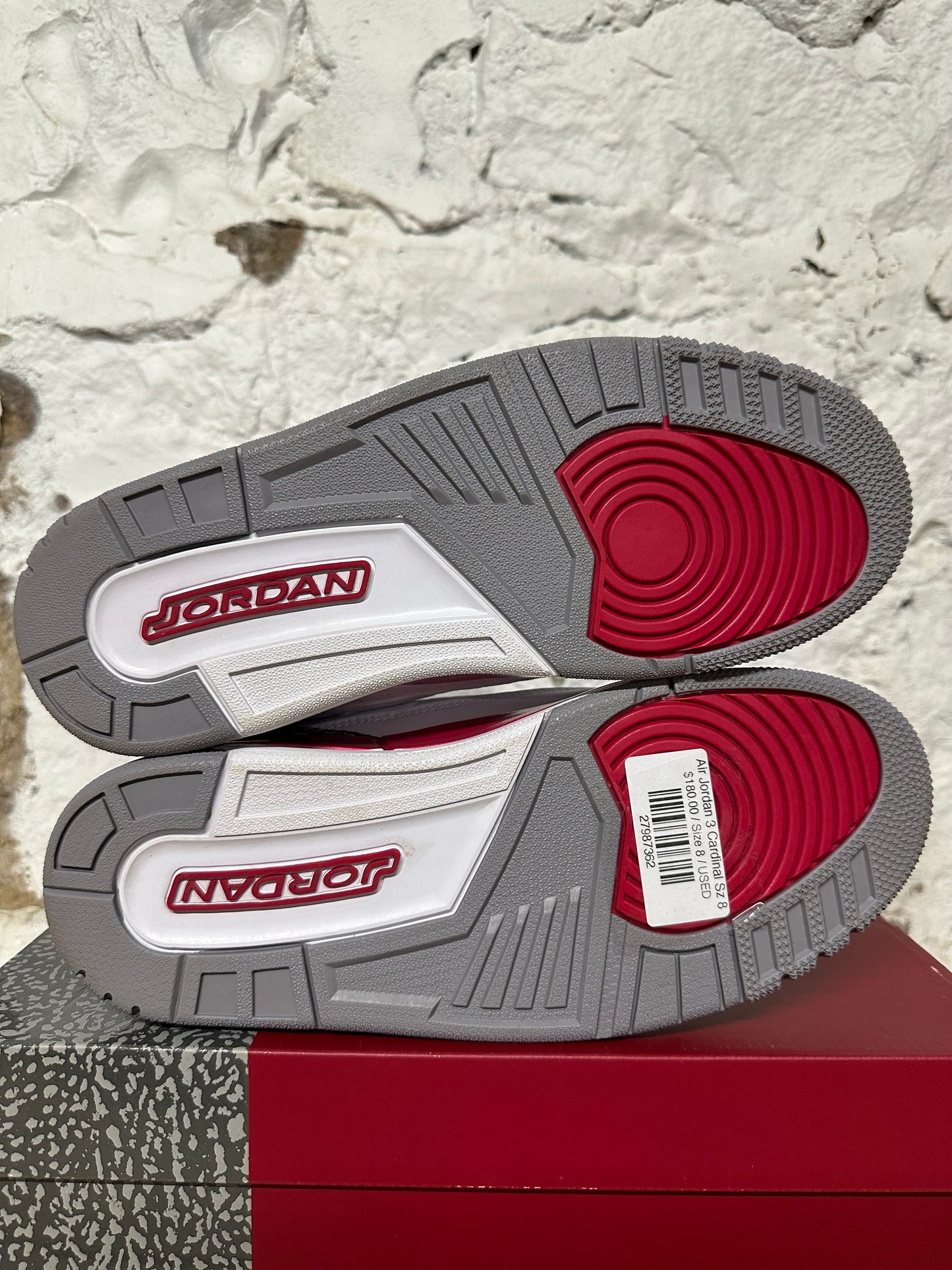 Air Jordan 3 Cardinal Sz 8