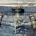 Amiri MX1 Tie Dye Patch Washed Blue Denim Jeans Sz 33