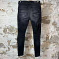 Amiri MX1 Camo Patch Black Denim Jeans Sz 29