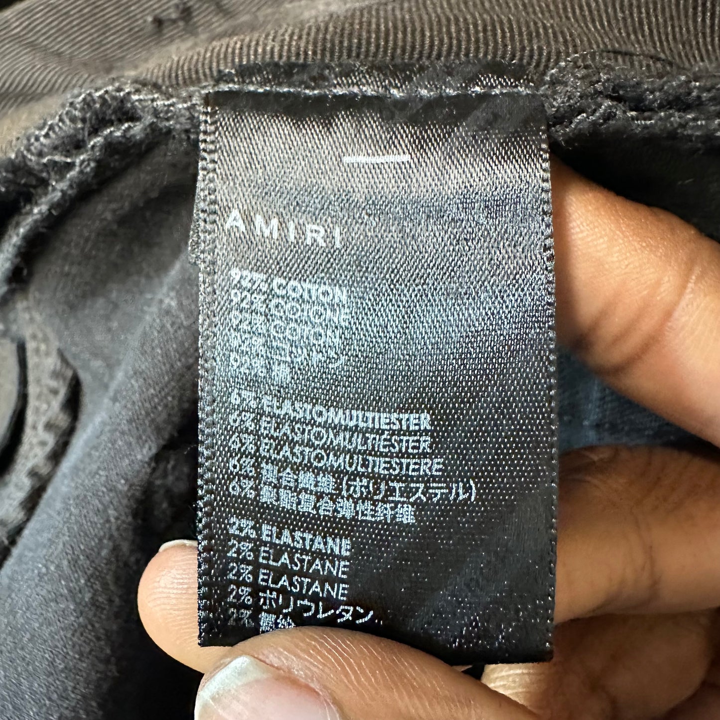 Amiri Embroidered Angel Logo Black Denim Jeans Sz 34