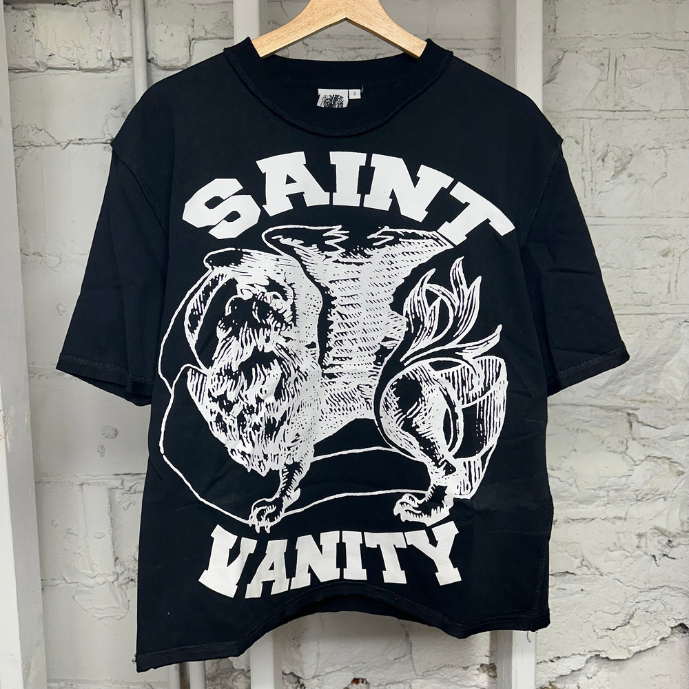Saint Vanity White Griffin Black T-Shirt Sz S