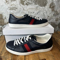 Gucci Navy Embossed GG Monogram Ace Sneaker Sz 12