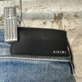 Amiri MX1 Red Suede Blue Denim Jeans Sz 36