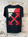 Off White Red White Splitt Black T-shirt Sz S