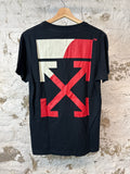 Off White Red White Splitt Black T-shirt Sz S