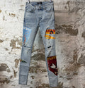 Amiri Playboy Logos Blue Denim Jeans Sz 28