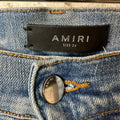 Amiri MX1 Brown Suede Blue Denim Jeans Sz 34