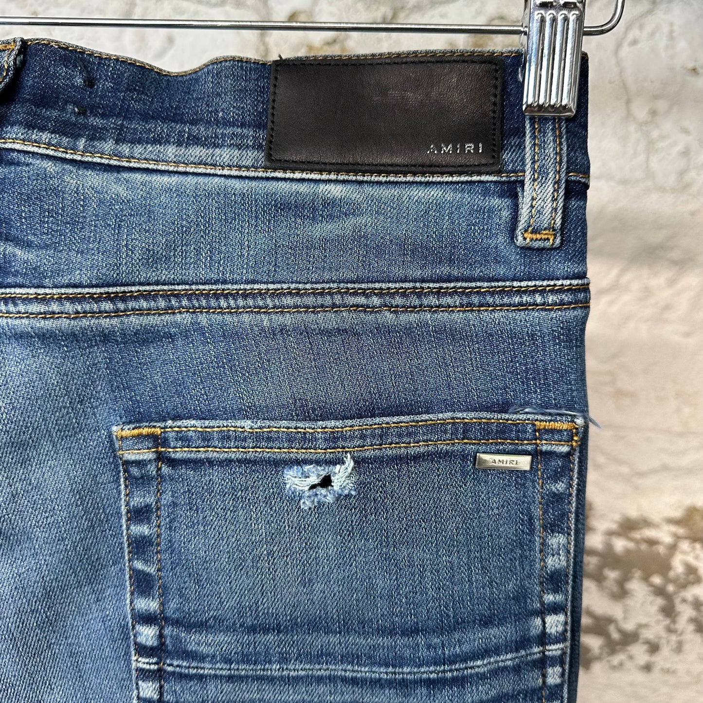 Amiri MX1 Python Print Dark Blue Denim Jeans Sz 31