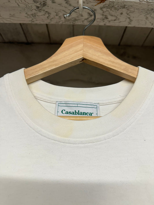 Casa Blanca Multi Color Logos White T-Shirt Sz M