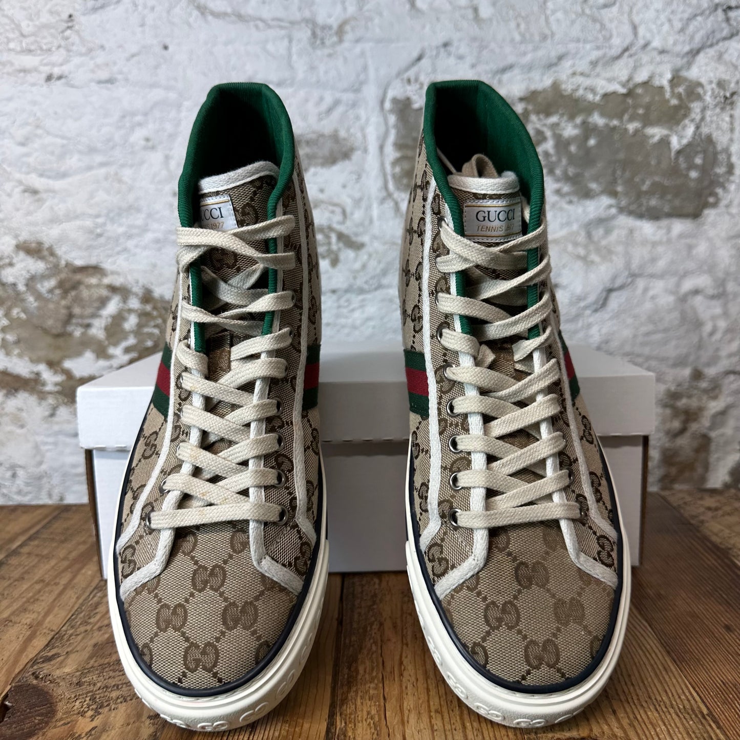 Gucci Tennis 1977 High GG Monogram Sneaker Sz 9.5