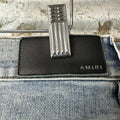 Amiri Crystal MA Quadstitch Blue Denim Jeans Sz 34