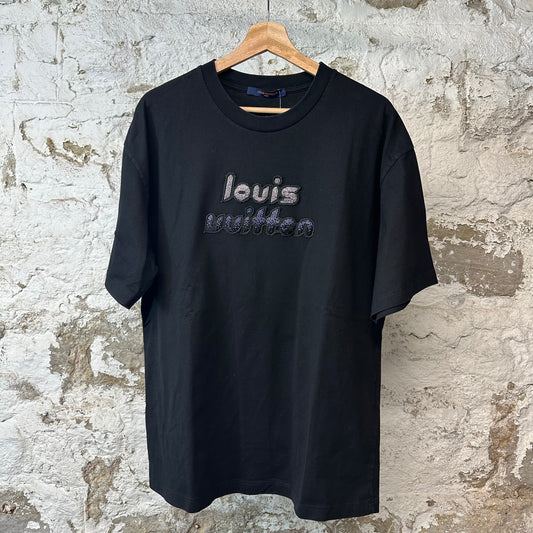 Louis Vuitton Bead Embroidered T-shirt Black Sz XL