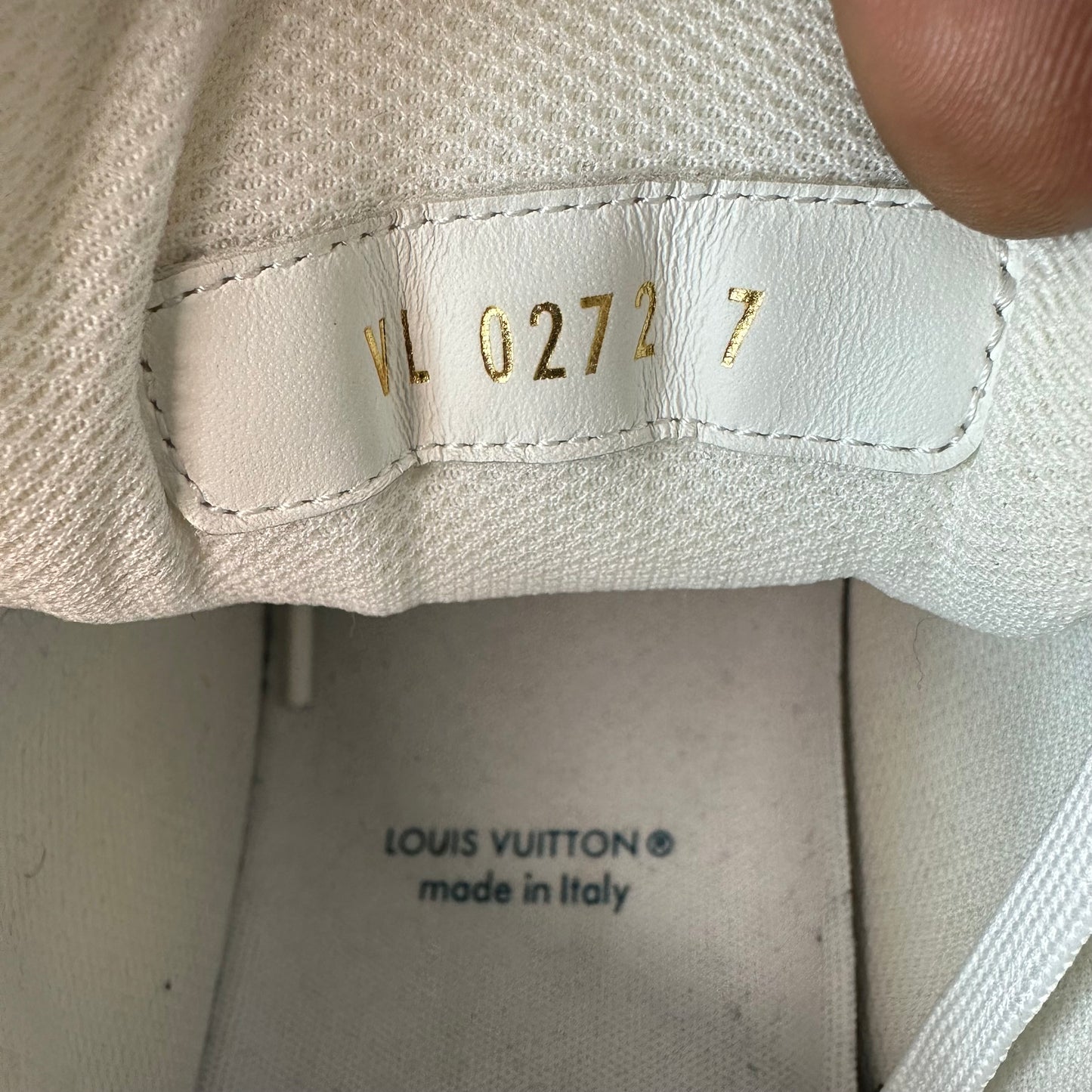 Louis Vuitton Blue Denim Monogram White Trainer Sneaker Sz 8.5 (7LV)