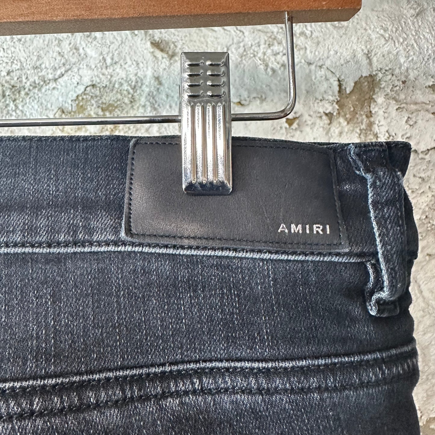 Amiri Faded Black Distressed Denim Jeans Sz 33