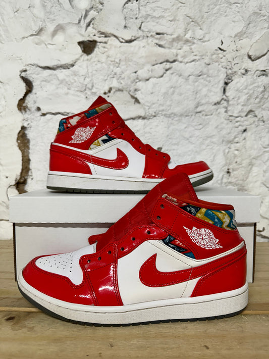 Air Jordan 1 Mid Red Barcelona Sz 8.5