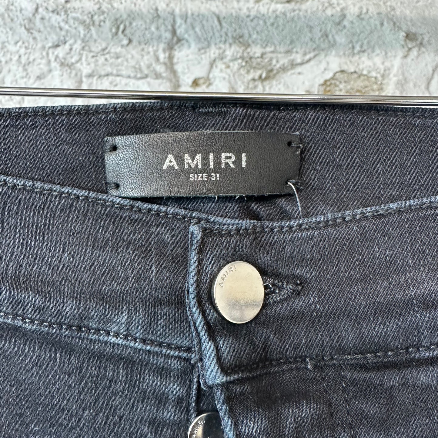 Amiri MX1 Brown Plaid Black Denim Jeans Sz 31
