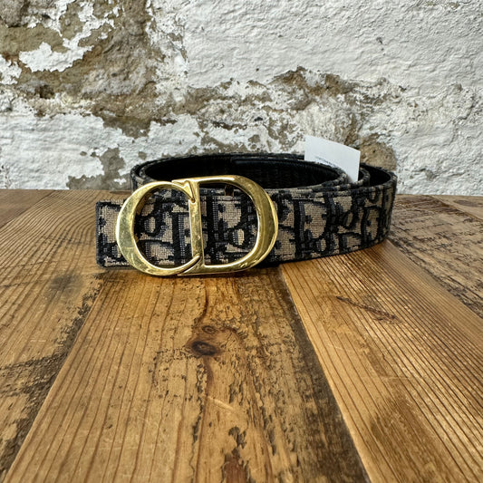Dior Gold CD Buckle Blue Trotter Belt Sz (110/44)