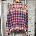 Vale Pink Plaid Rhinestone Flannel Sz L