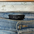 Amiri Leopard Print Thrasher Blue Denim Jeans Sz 36