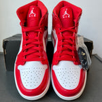 Air Jordan 1 Mid Barcelona Sweater Red Patent Sz 10.5 DS