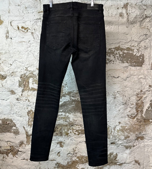 Amiri Knee Hole Faded Black Denim Jeans Sz 34