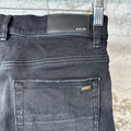 Amiri Varsity Logo Distressed Black Denim Jeans Sz 28