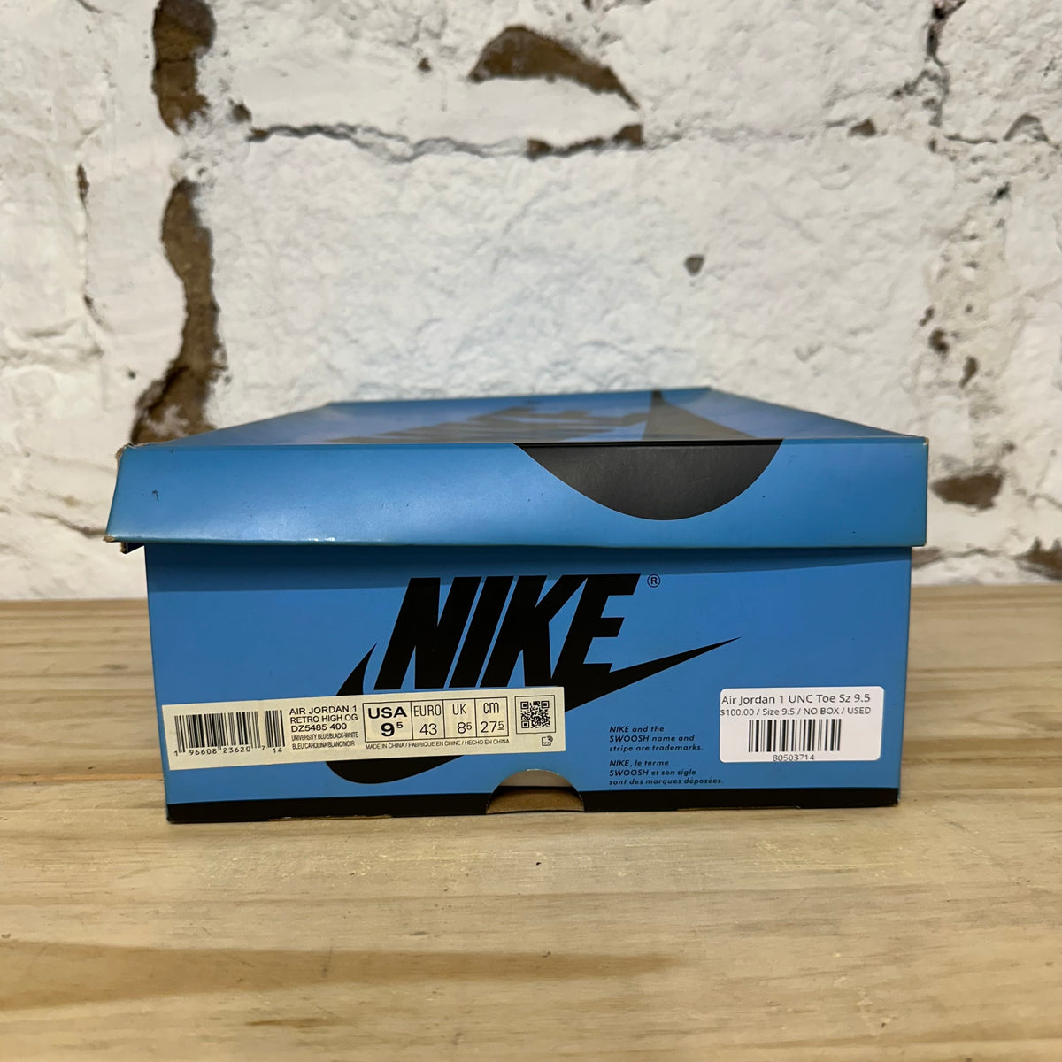 Air Jordan 1 High UNC Toe Sz 9.5