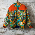 Gucci TNF Padded Floral Multicolor Orange Puffer Jacket Sz L
