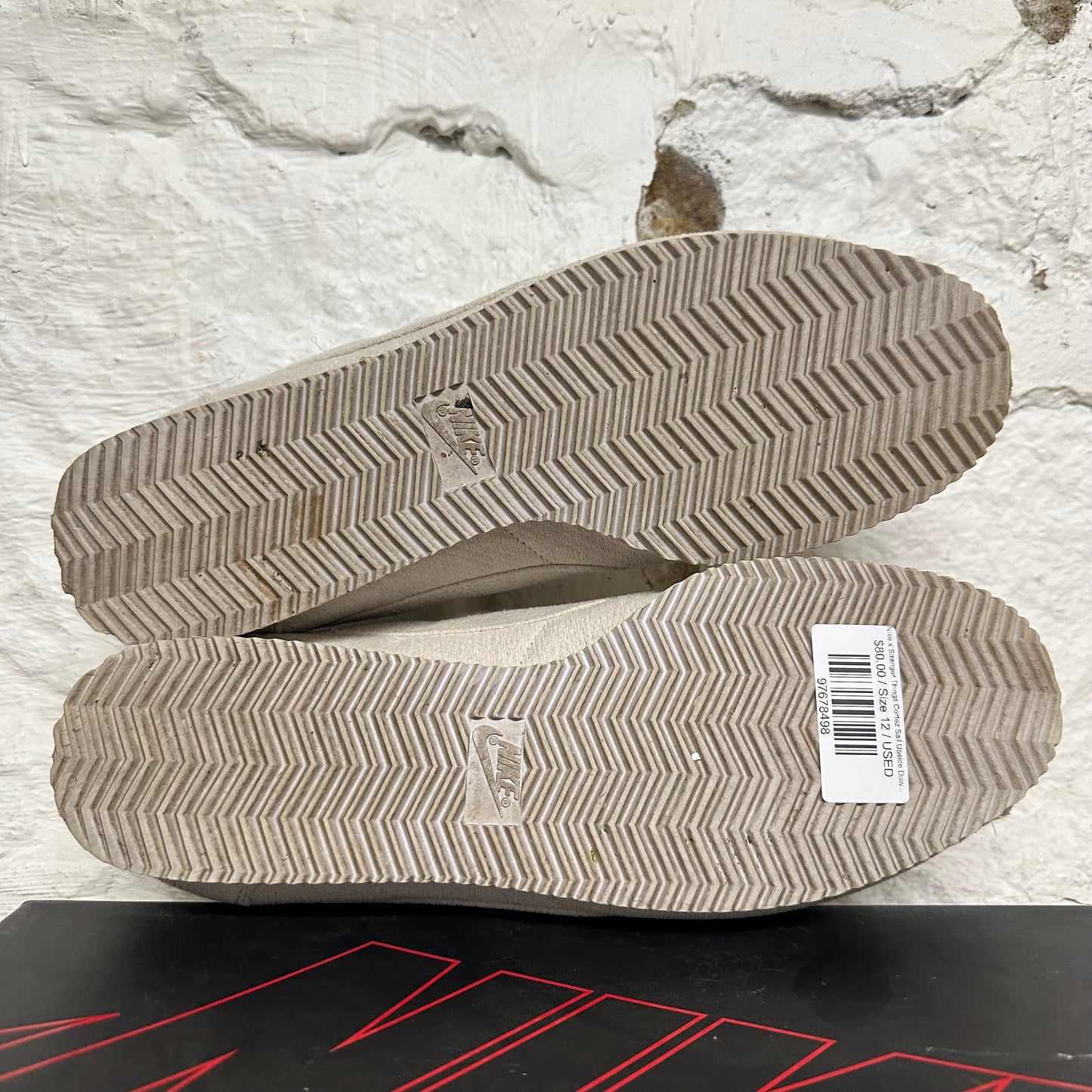 Nike x Stranger Things Cortez Sail Upside Down Sz 12