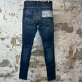 Amiri Paisley Patches Dark Blue Denim Jeans Sz 30