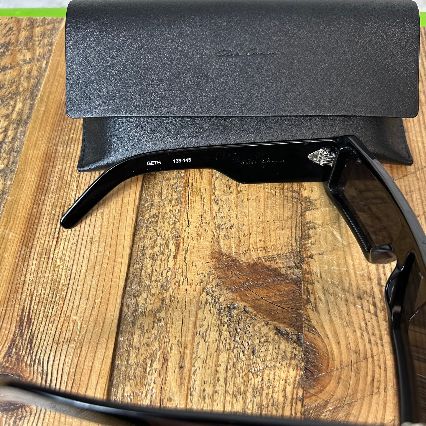 Rick Owens Geth Black Sunglasses W/ Case