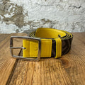 Fendi Zucca Canvas Brown Monogram Yellow Belt Sz (100/40)