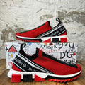 Dolce Gabbana Red White Black Sorrento Sneaker Sz 8 (41)