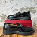 Ferragamo Gancini Buckle Black Leather Loafer Sz 13