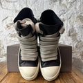 Rick Owens High Jumbo Lace Black Leather Milk Sneaker Sz 9 (42)