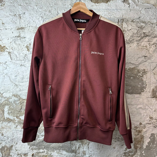 Palm Angels Maroon Beige Track Jacket Sz M